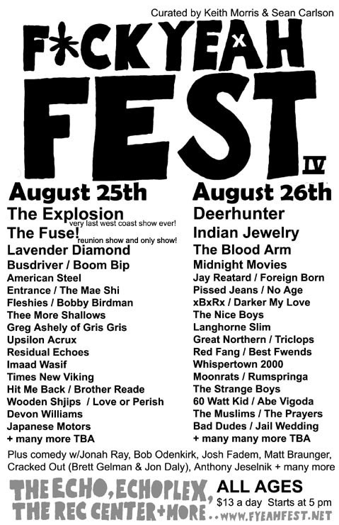 Last Fucking Chance for Fuck Yeah Fest Tix, Fuckers