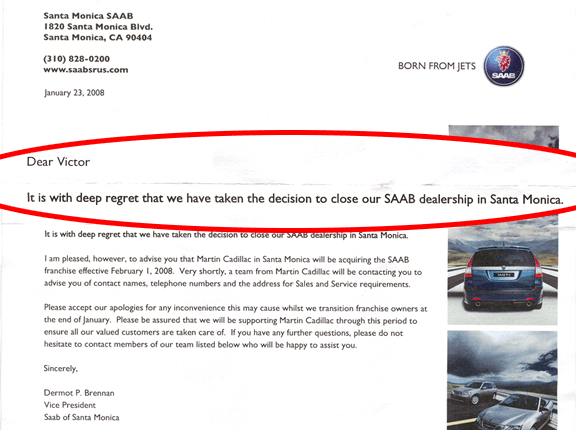 Exclusive: Saab of Santa Monica Closing Feb. 1
