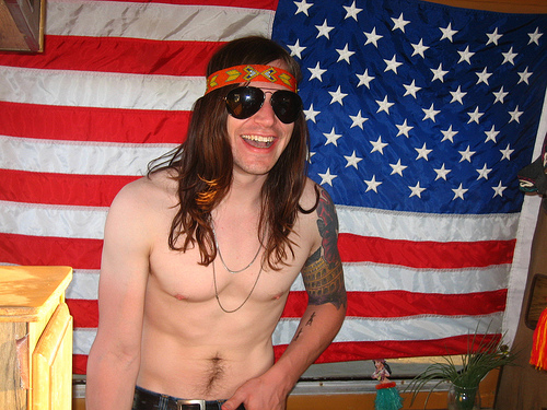 Corridor, after we’d convinced him to take off his shirt and love America